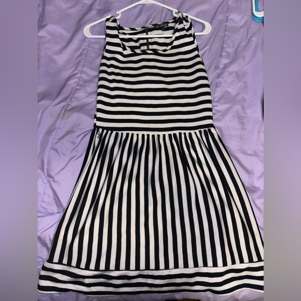 black & white dress.
